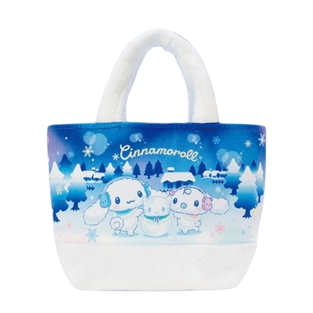 Sanrio Cinnamoroll Milk Winter Snow Scene Bag Blue White